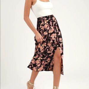 Free people floral midi skirt